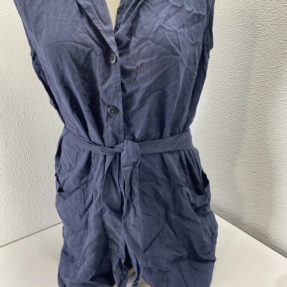 NEW SPLENDID Women's Alessi Short Collared Romper Size S Navy Blue - Picture 11 of 13